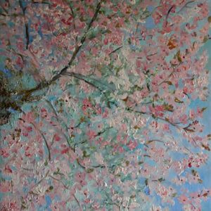 Cherry Blossoms Looking Up - oil on canvas; 30 x 24 inches; ©1999