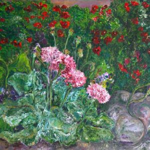 Pink Poppies - oil on canvas; 30 x 36 inches; ©1999 - SOLD